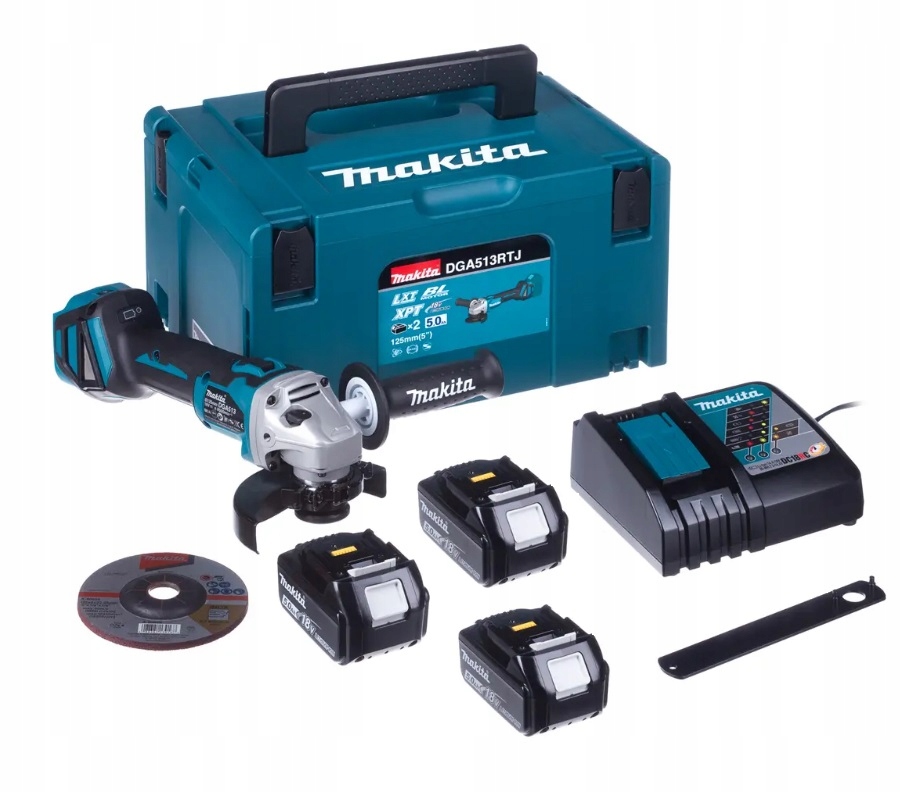Úhlová bruska 125 mm 3x5 Ah Makita DGA513RT3J