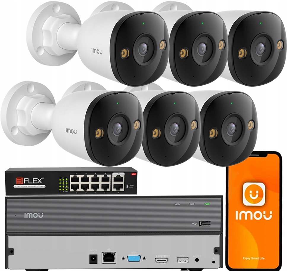 Sada na monitorovanie 8MPx 6 Ip kamier IPC-PS3EP-8Q0 Imou Audio Led