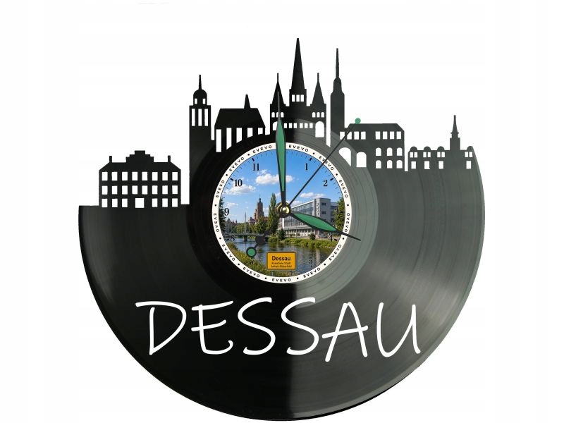 Dessau hodiny Město Německo Vinylová deska Dárek Památka Na narozeniny