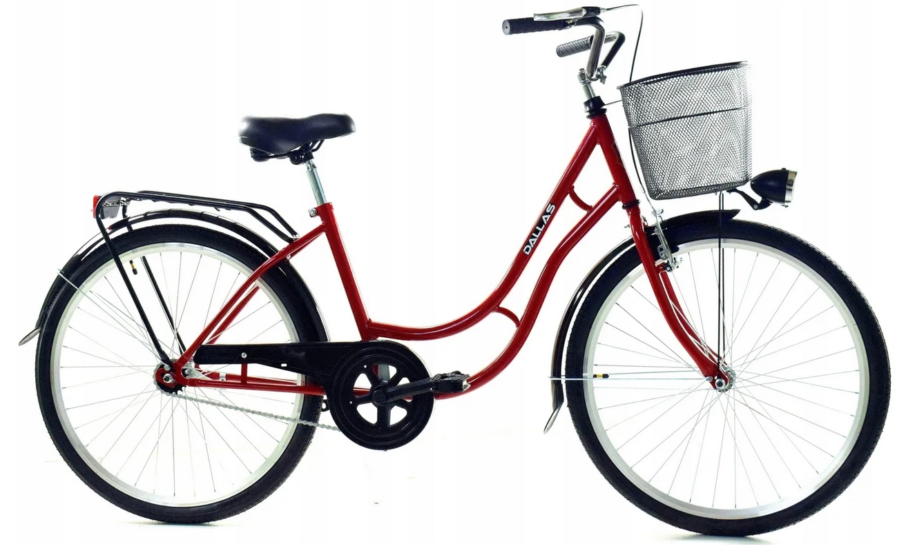 Rower miejski Dallas Bike Uniwersal rama 18 cali 26 czerwony