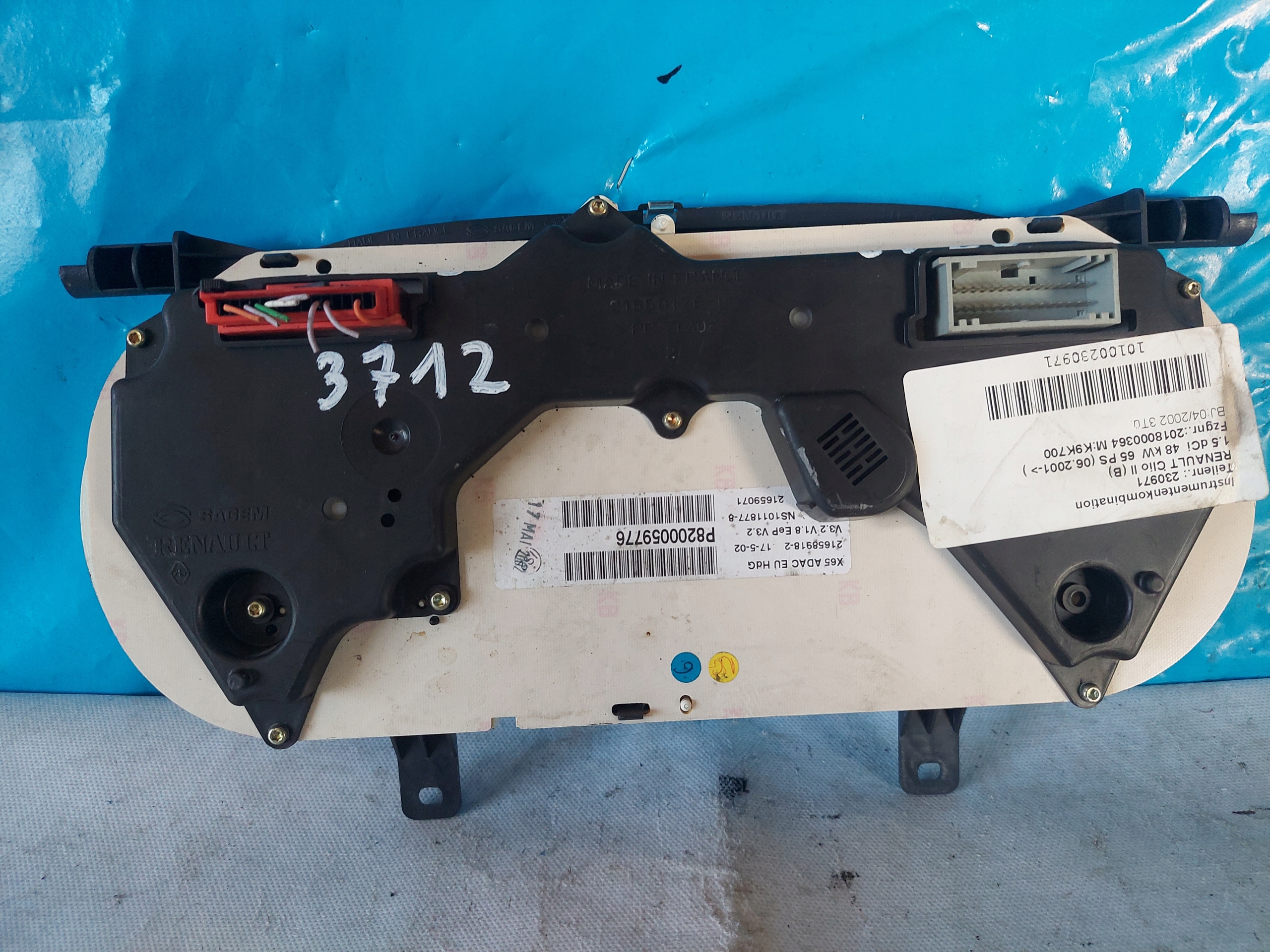 dials clock CLIO II 1.5 DCI P8200059776
