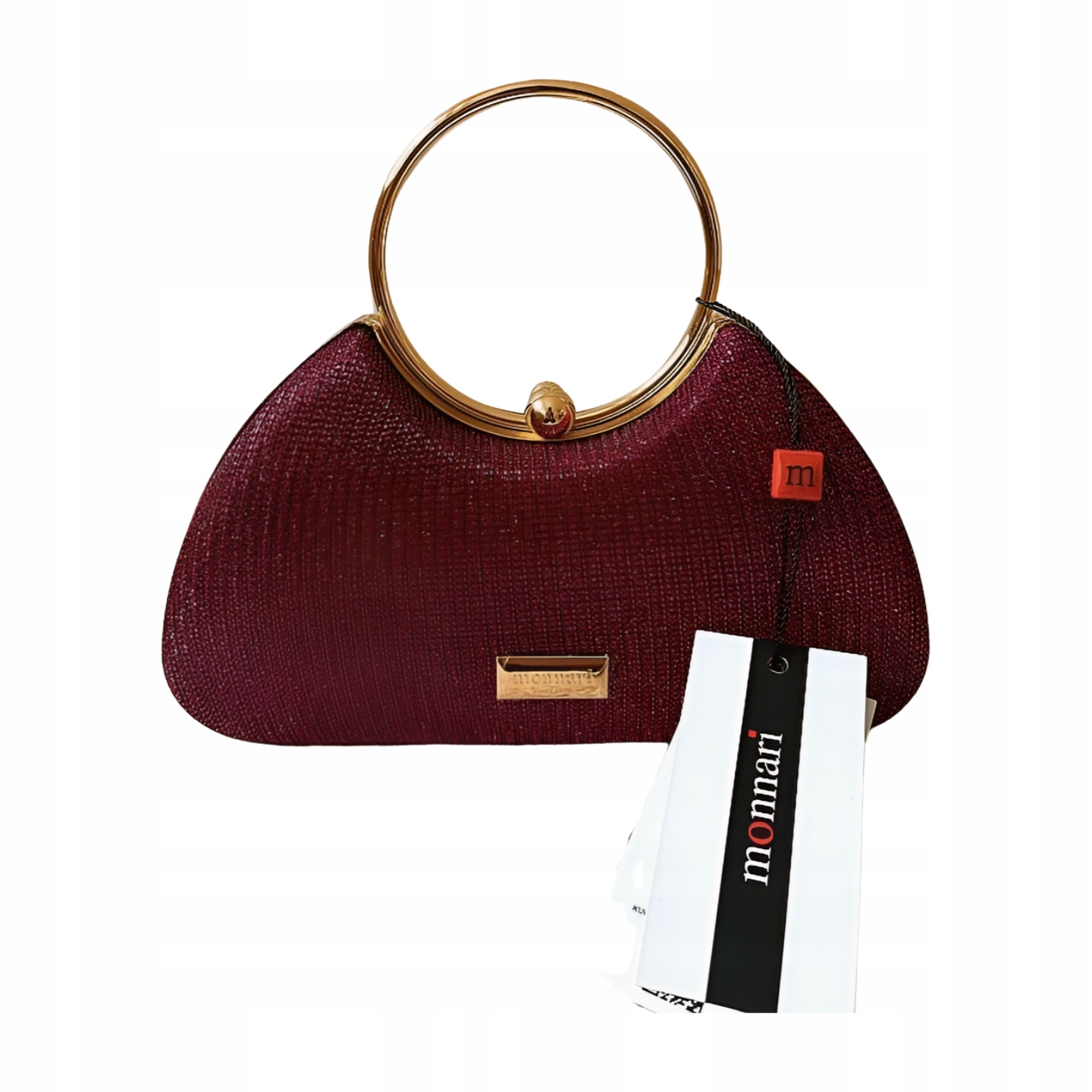 Monnari vizitková kabelka růžová lesklá s rukojetí