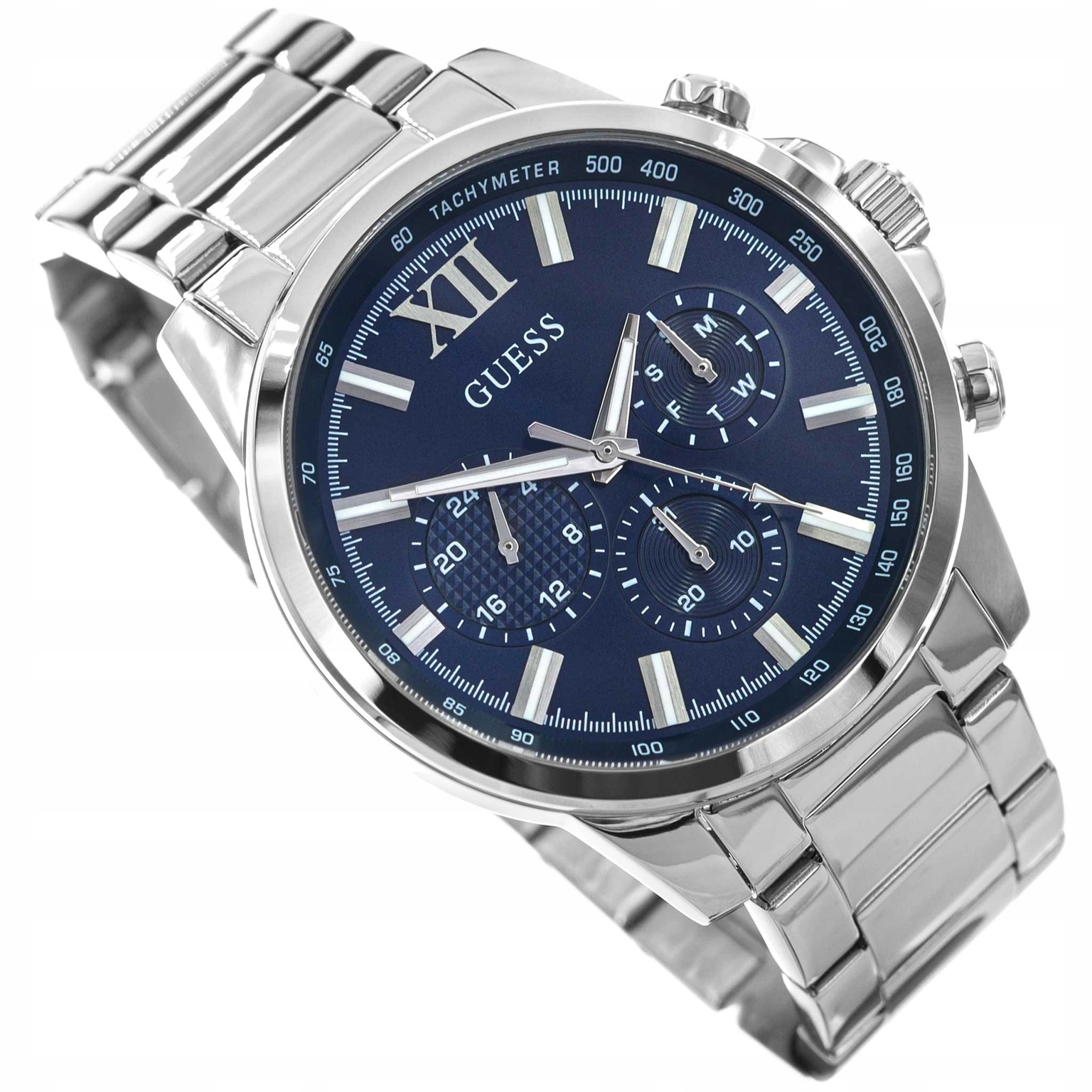Pánské Hodinky Guess GW0900G4 Walker Stříbrné Na Náramku Datumovka