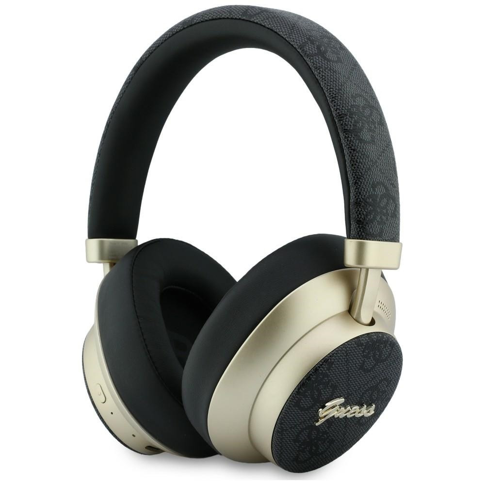 Bezdrátová sluchátka Guess Bluetooth Enc 4G Gold Script Metal černá