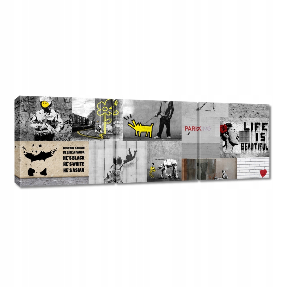 

Obraz 60x20 Mix Kolaż Collage Banksy