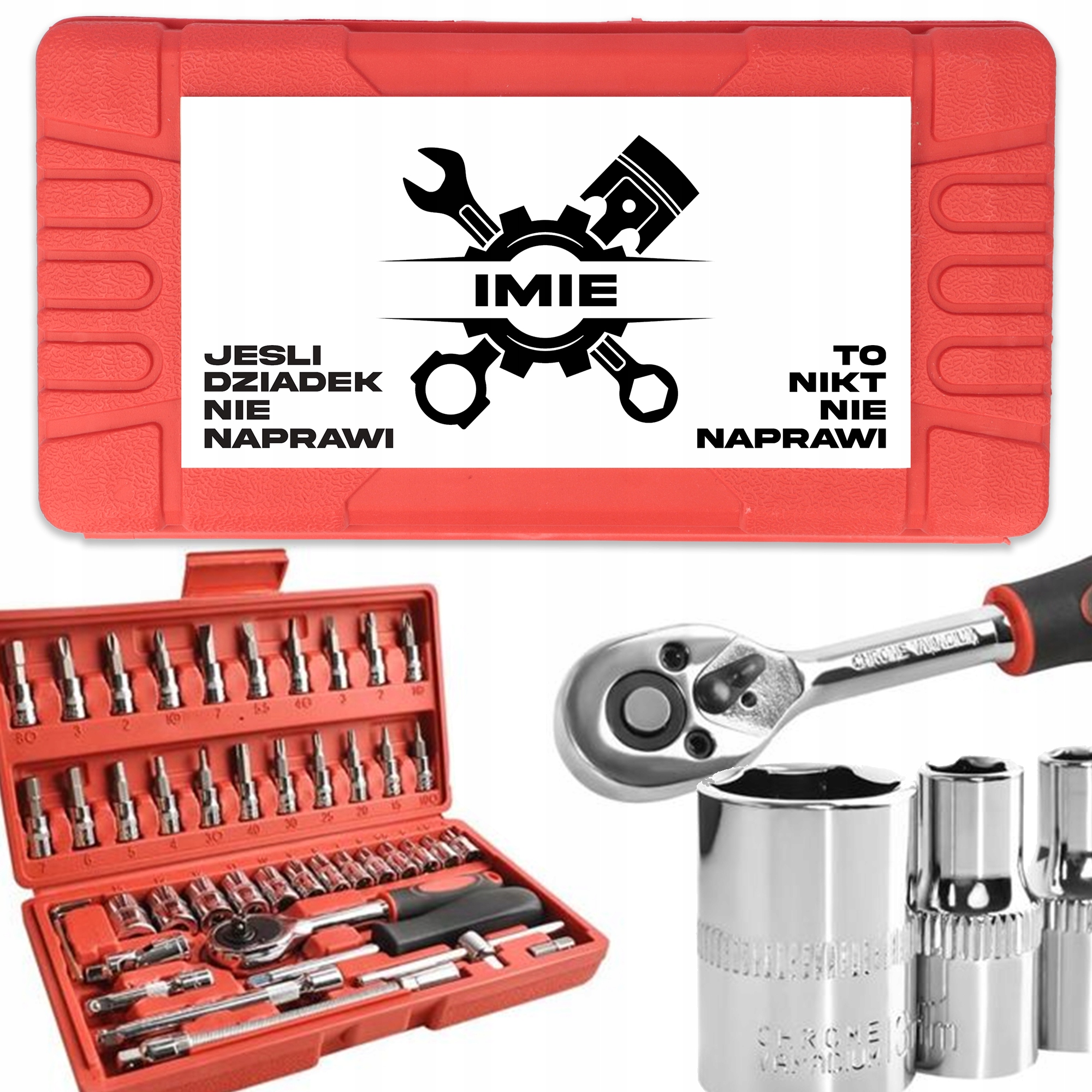 Zestaw narzędzi 46 elementów Dzień Dziadka Twoje Imię MIX Wzorów