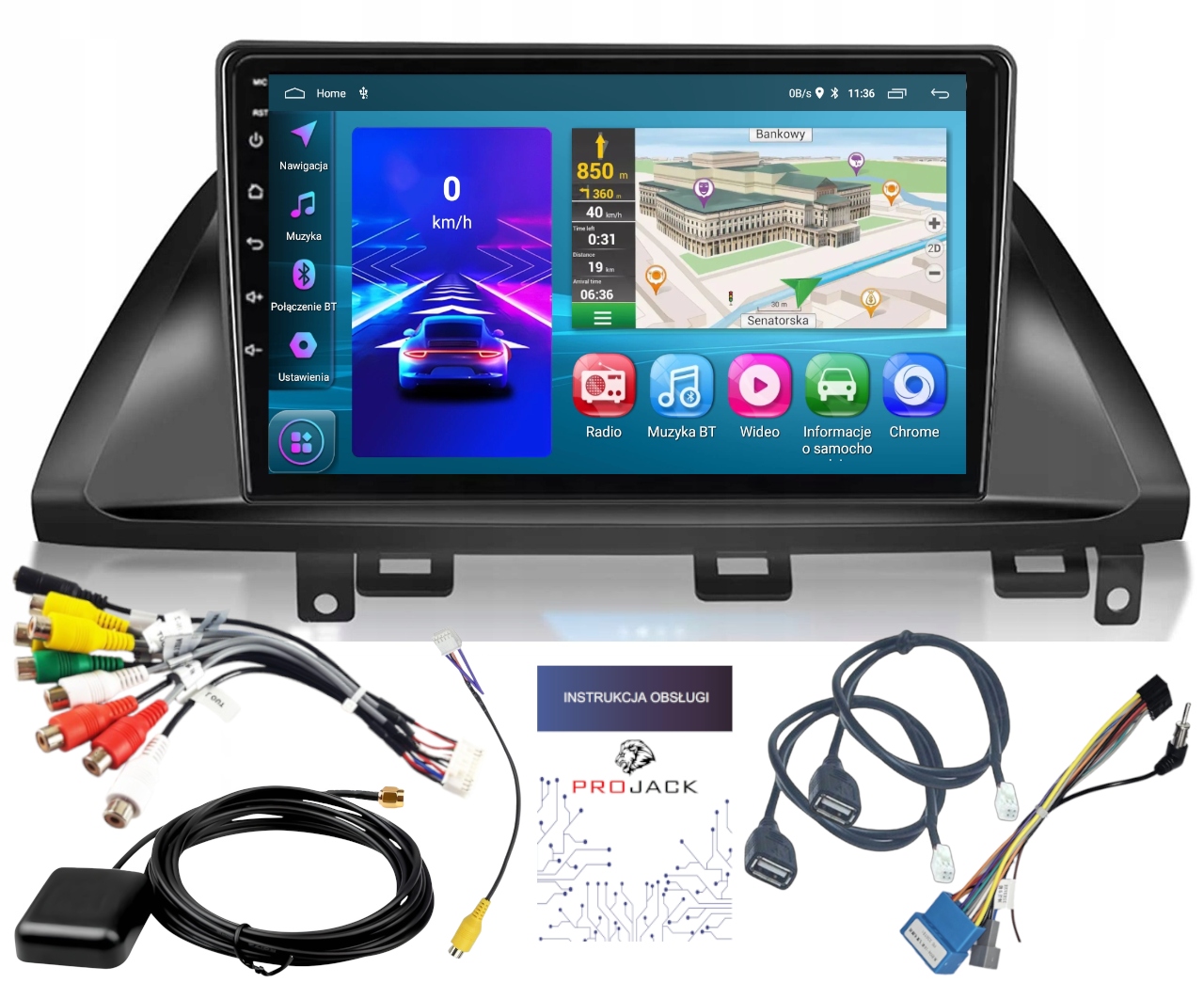 Autorádio Android Honda Odyssey 2004-2010 Usb Wifi Carplay Bt 64GB