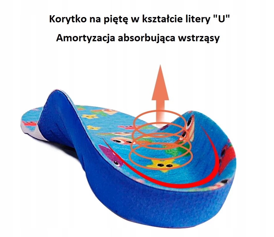 Kompleksowe KORYTKOWE wkładki butów DLA DZIECI XL Kolor niebieski