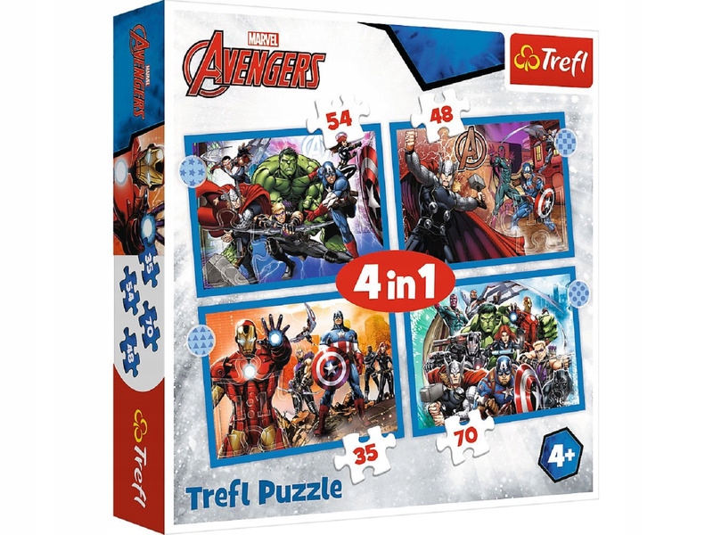 

Puzzle Trefl Marvel Odważni Avengersi 4w1 34386