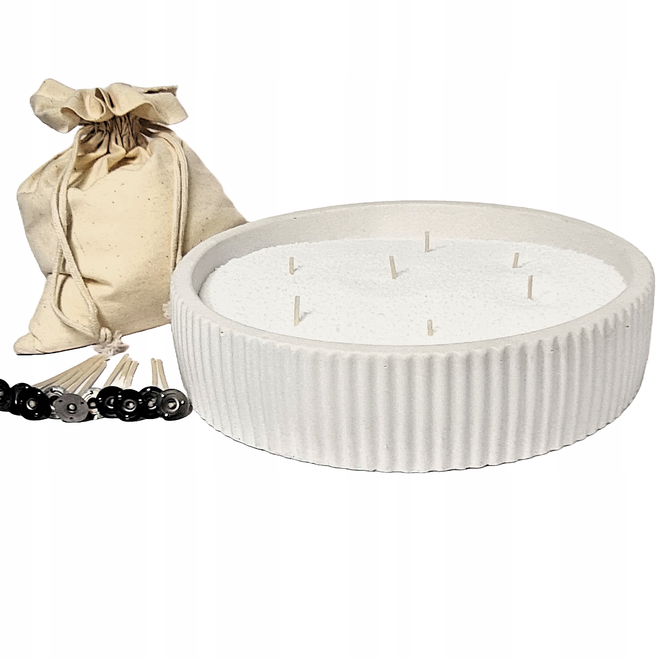 Prášková svíčka, vosk, perleťová barva 500 g, krásná velká váza 10 knotů