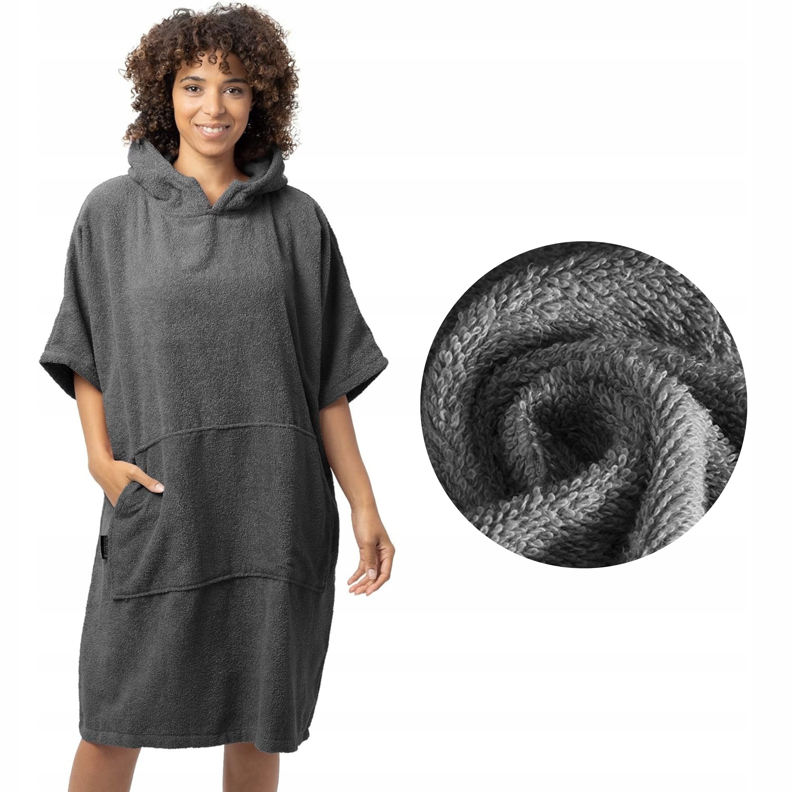 Plážová osuška s kapucňou 100 % Bavlna Veľké kúpacie pončo pre dospelých