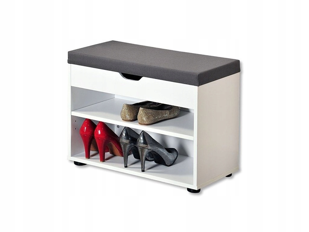 Bílý botník se sedátkem, funkční sedátko do předsíně a botník v jednom