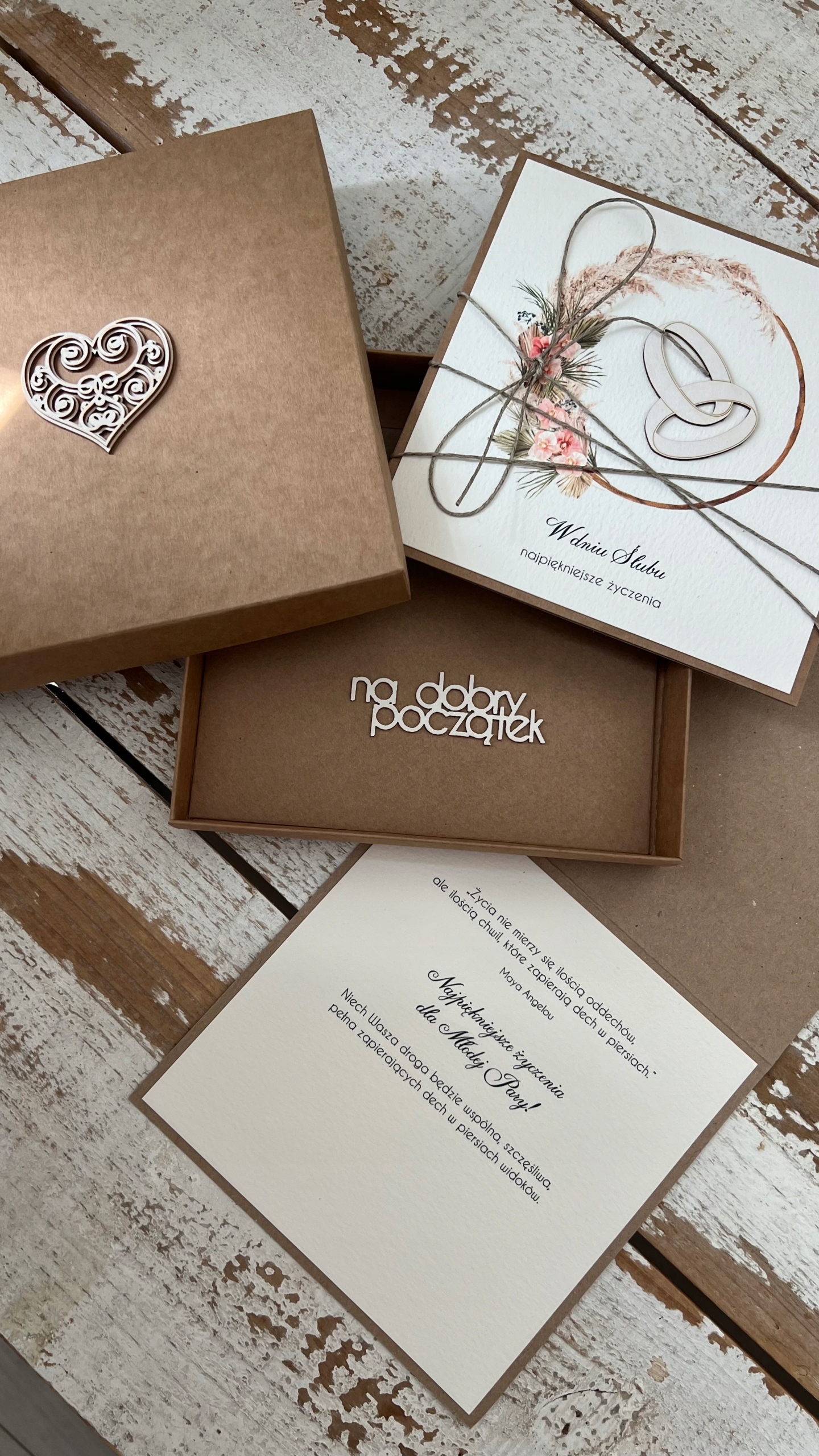 Svatební přání ručně vyrobené s krabičkou přání svatební obálka