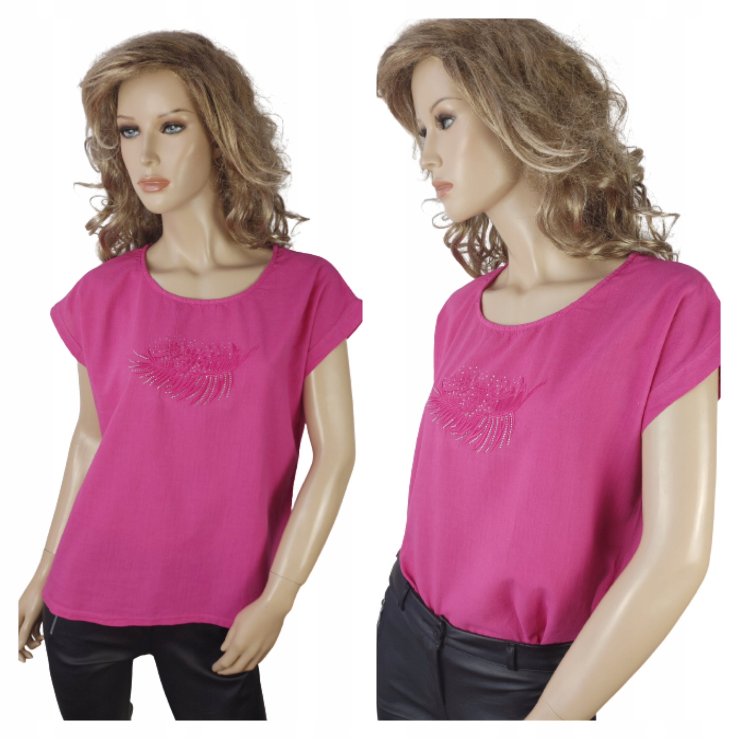 

Gładka z nadrukiem Bluzka Latynka T-shirt r: 38-44