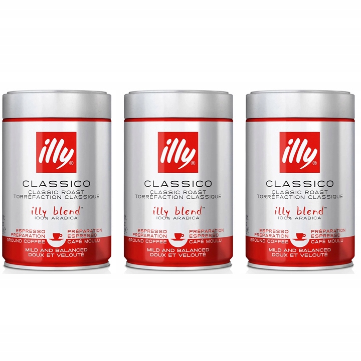 3 x 250g Kawa mielona illy Classico 100% Arabica