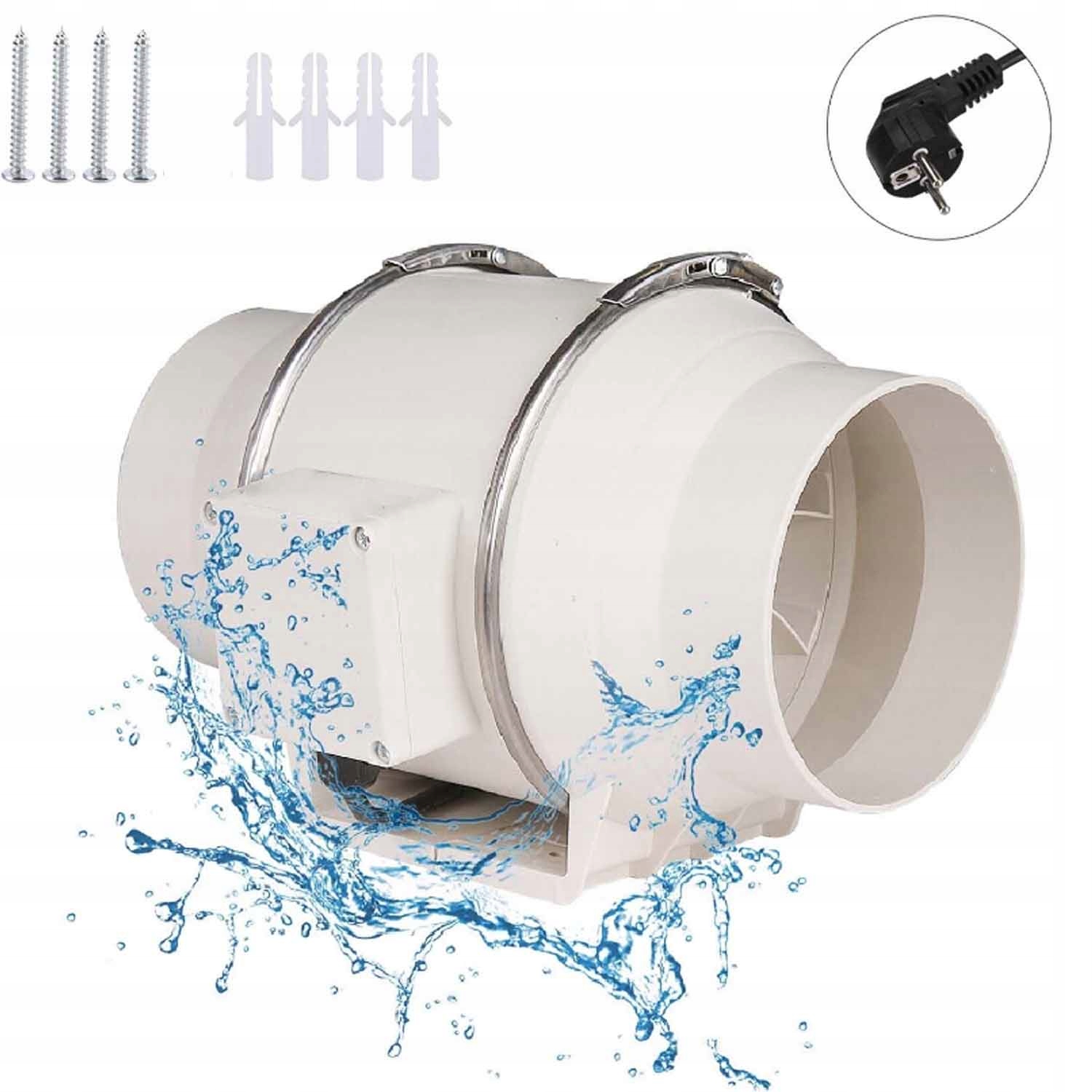 Kanálový ventilátor 310 m3/h, tichý 00 mm, výkonný tichý bílý 45 W