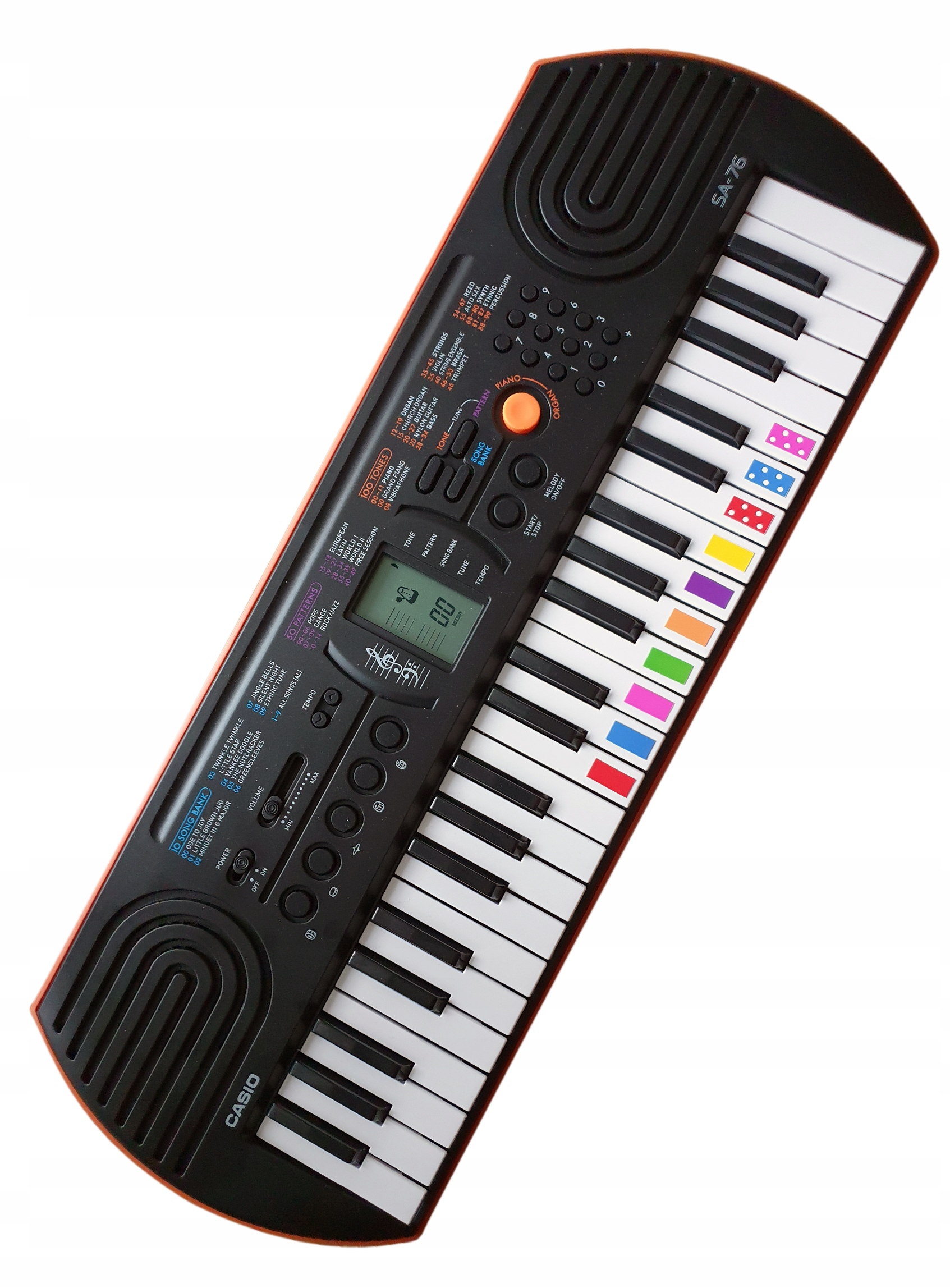 Kolorowe Pianino ZESTAW naklejki nuty dla dzieci 45 piosenek na keyboard Rok wydania 2021