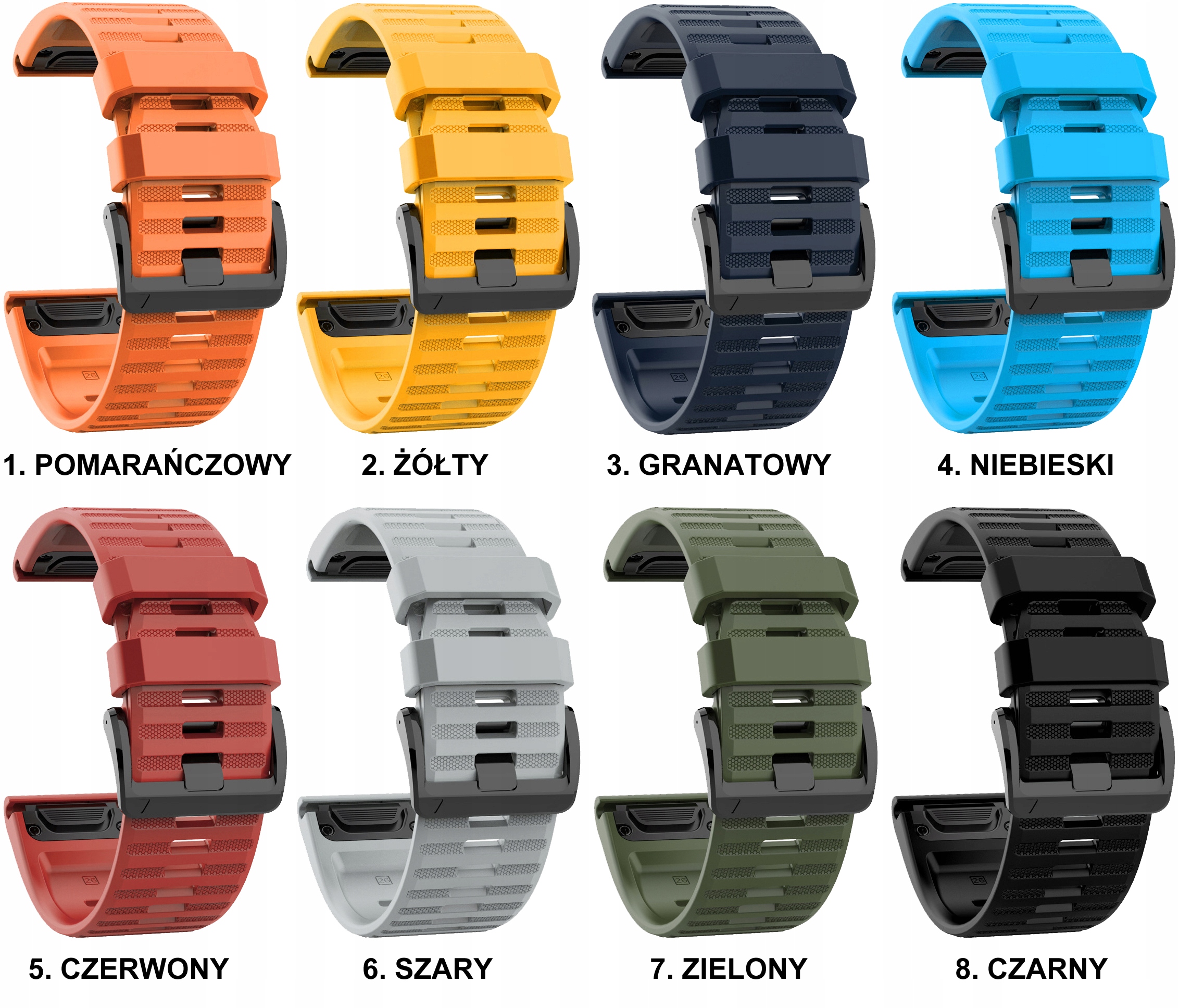 PASEK SILIKONOWY EASYFIT QUICKFIT DO GARMIN FENIX 3 5X 6X 6X 7X PRO |KOLORY EAN (GTIN) 5905951551401