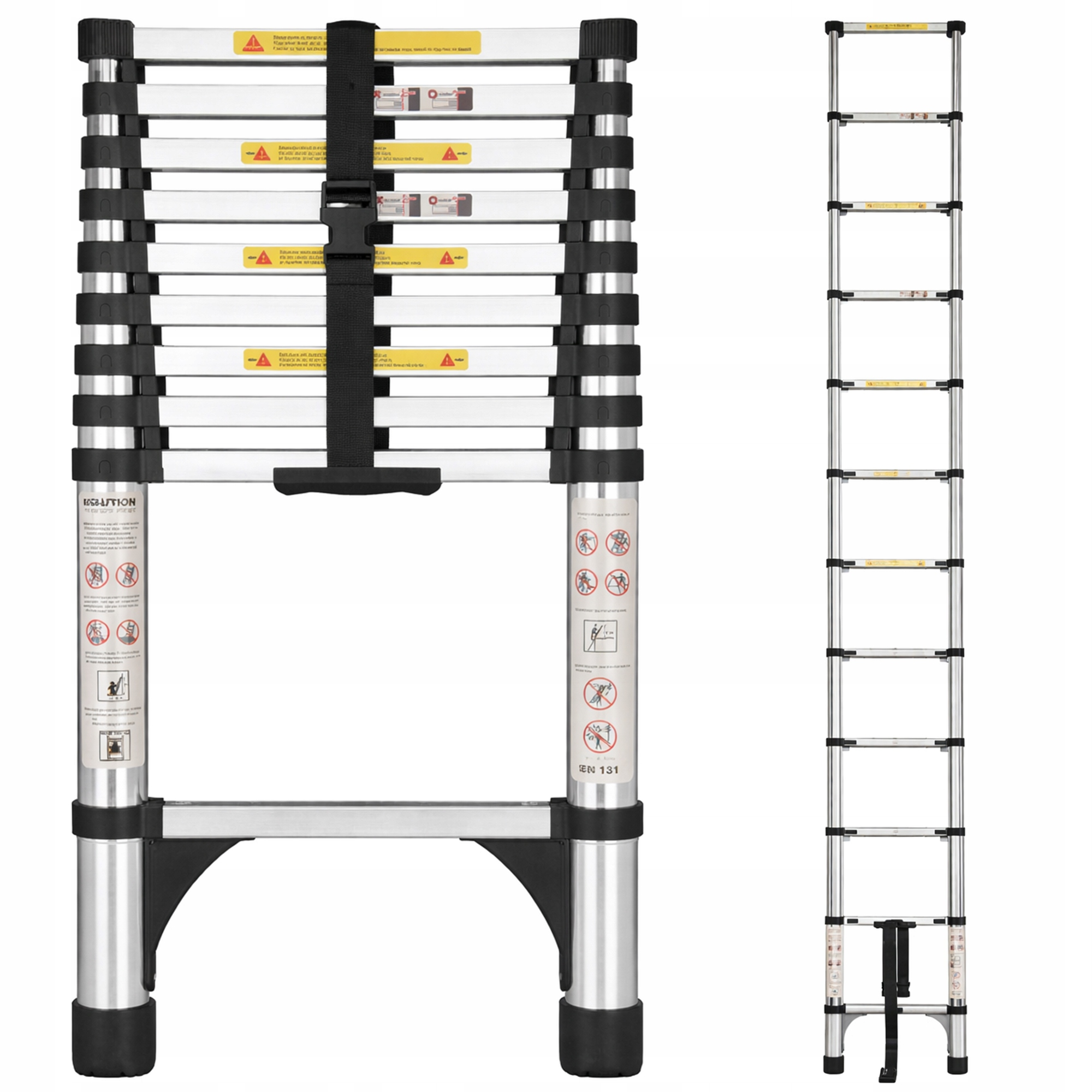 Teleskopická rebríková tyč 11 stupňov skladacia 150 kg rozťahovacia 3,2 m