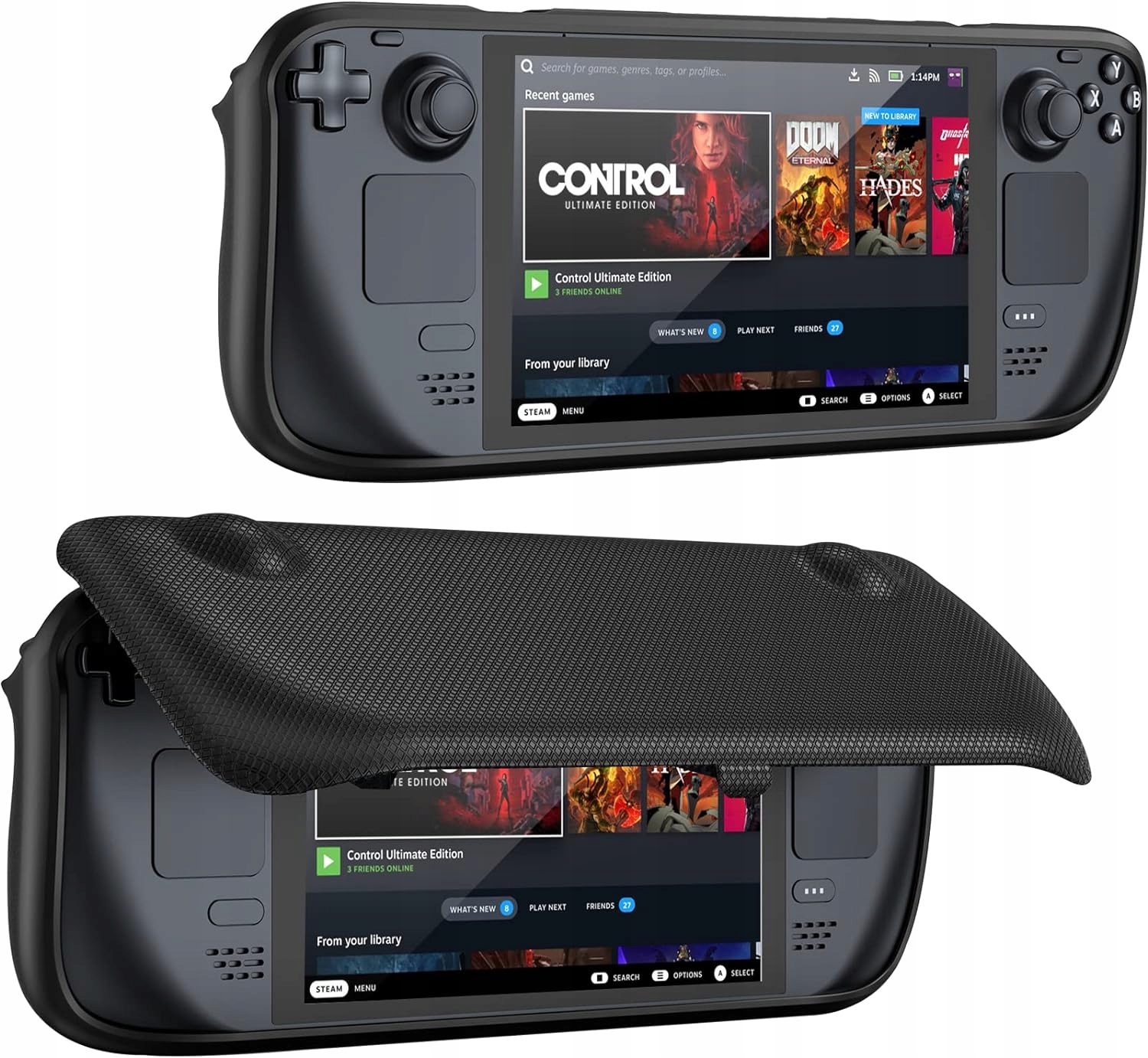 Etui ProCase do Steam Deck Czarne Magnetyczne Z klapką Ergonomiczny Uchwyt