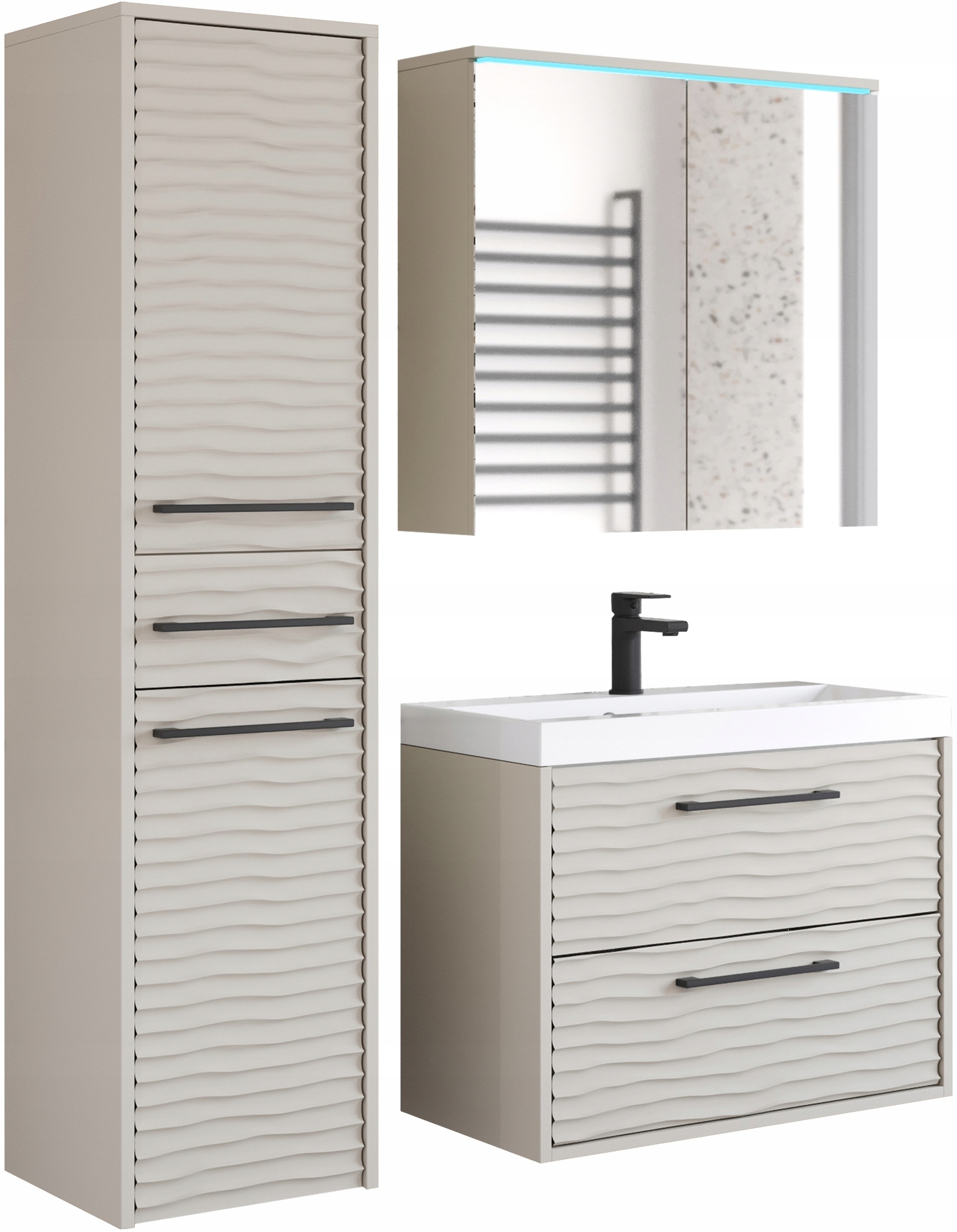 Meble łazienkowe Canada KASZMIROWY BEŻ FALA MDF