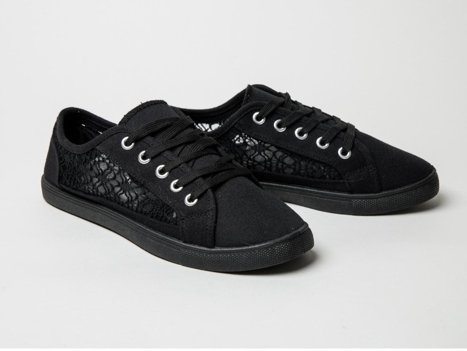 CZARNE KORONKOWE TENISÓWKI DAMSKIE 40