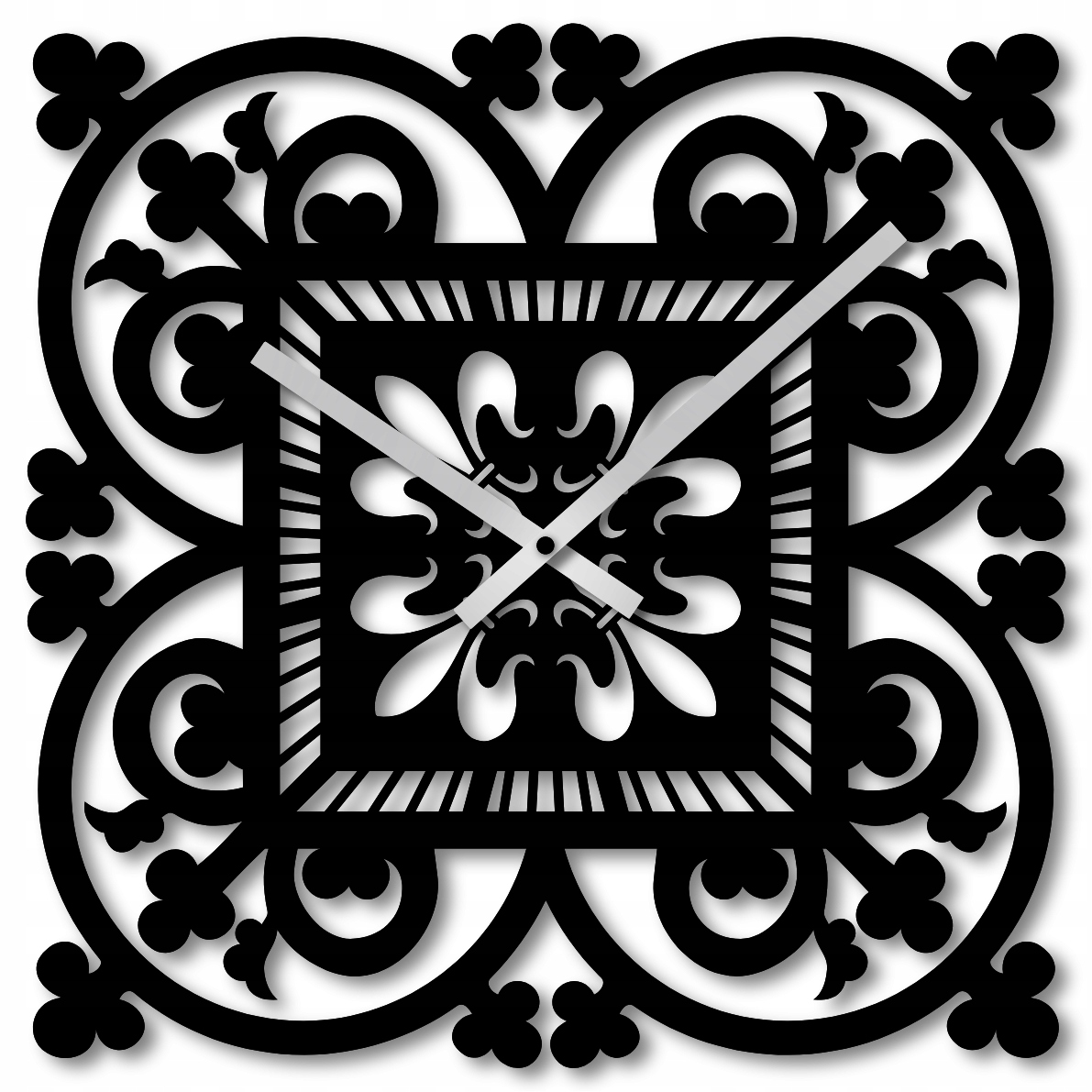 Nástěnné Hodiny 60 cm Nástěnné Hodiny Ažurové Hodiny Čtvercové Geometrické