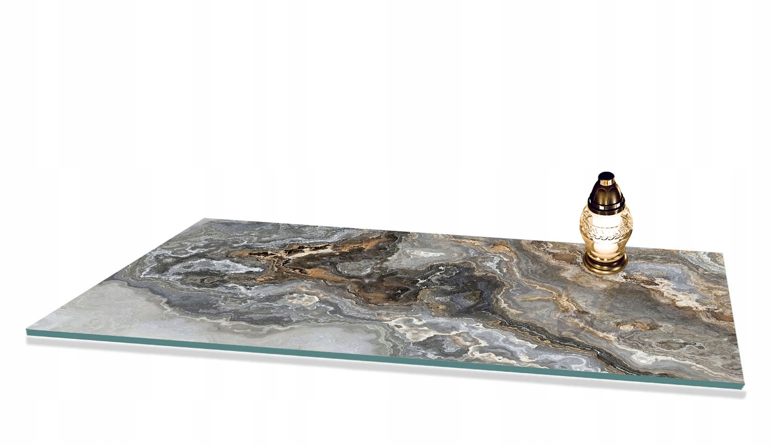 Podstavec na Pomník Tvrzené sklo na Zničení Květiny vzor Mramor 90x52cm