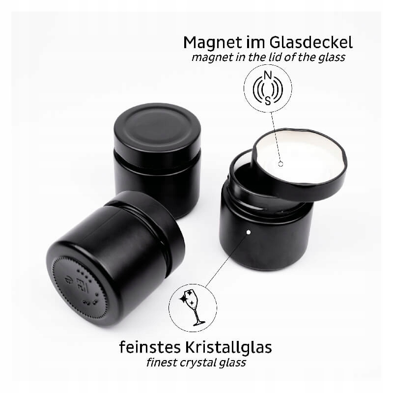 FM-125-BBB-SM - МАГНІТНІ КОНТЕЙНЕРИ ДЛЯ СПЕЦІЙ 3 ШТ. ЧОРНИЙ