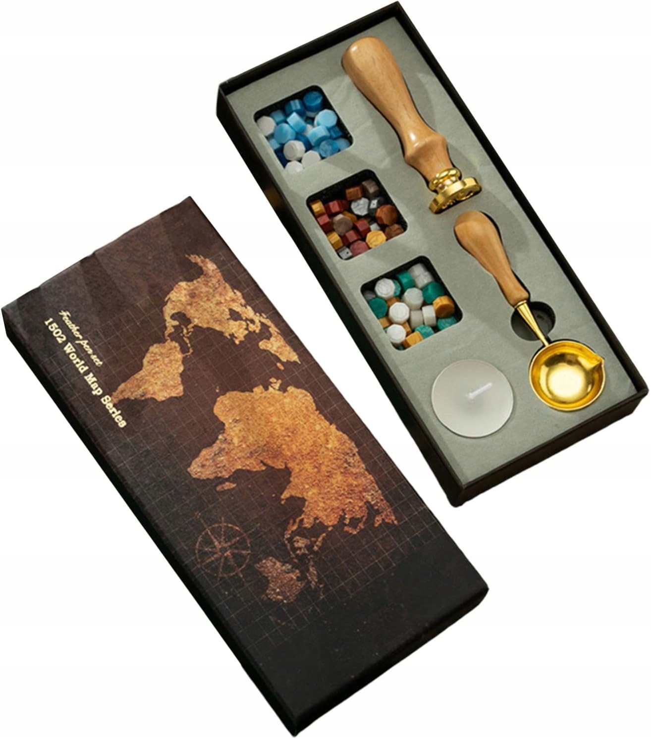 Sada Na Lakování Pečetí Seal Wax Vosk Razítko Dárek Vintage Obálky