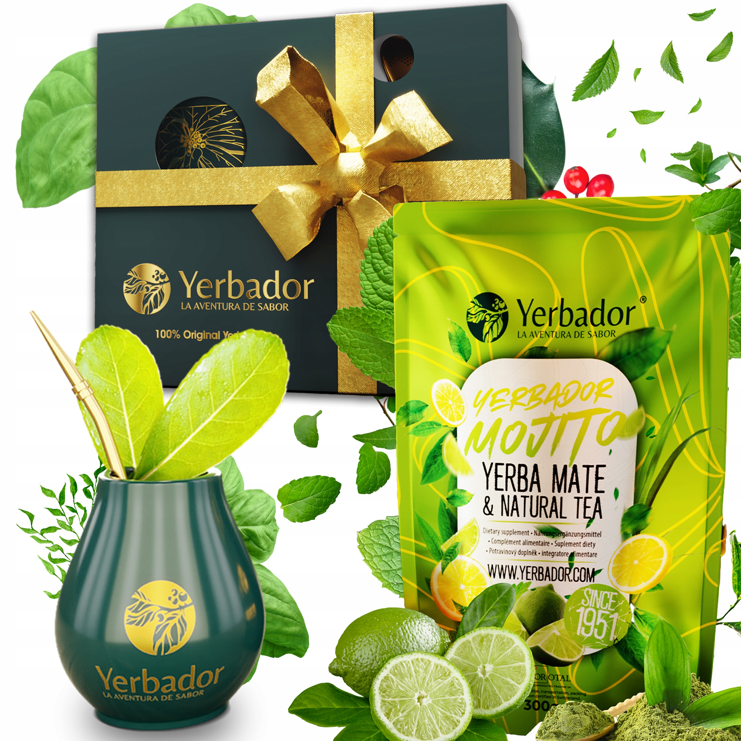 Levně Yerba Mate Startovací Sada Yebrador Mohito Ořezávací Matero Bombilla