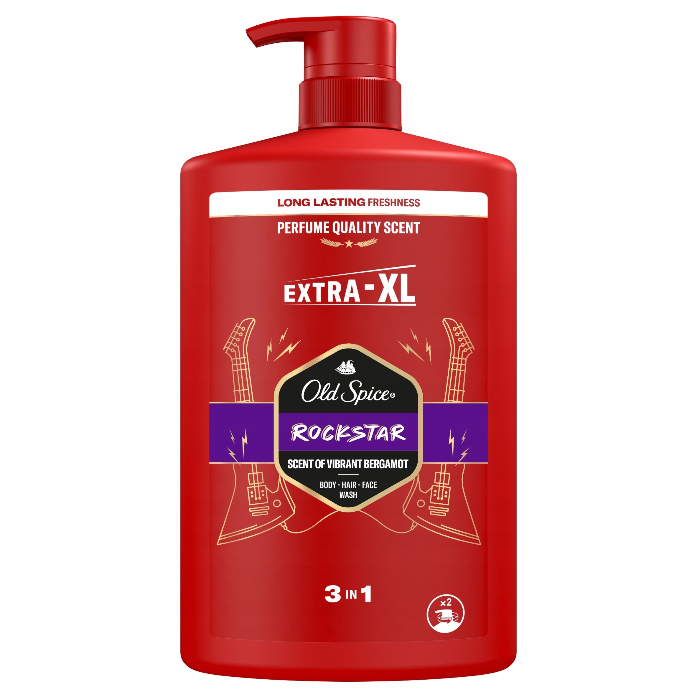 2x Old Spice Rockstar Męski Żel 3w1 Pod Prysznic i Szampon 1000ml 1L