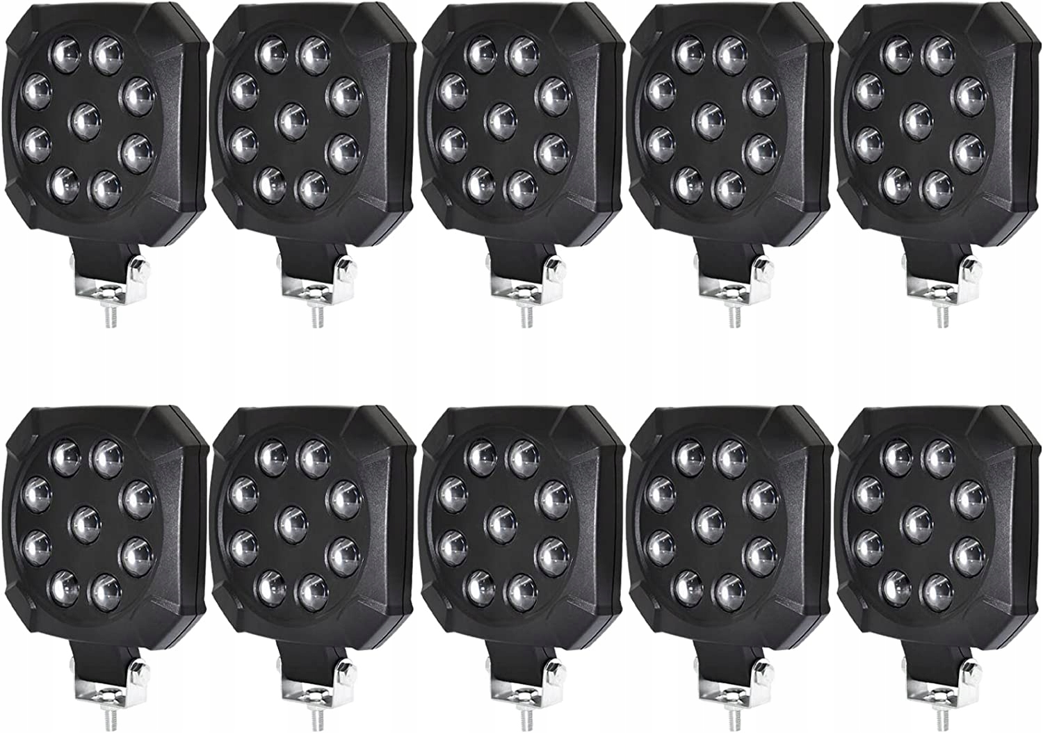 JY-04-MINI-10x48-S-FBA - 9 СВІТЛОДІОДНИЙ ГАЛОГЕННИЙ РОБОЧИЙ СВІТИЛЬНИК 27 ВТ 2700LM 10 ШТ.