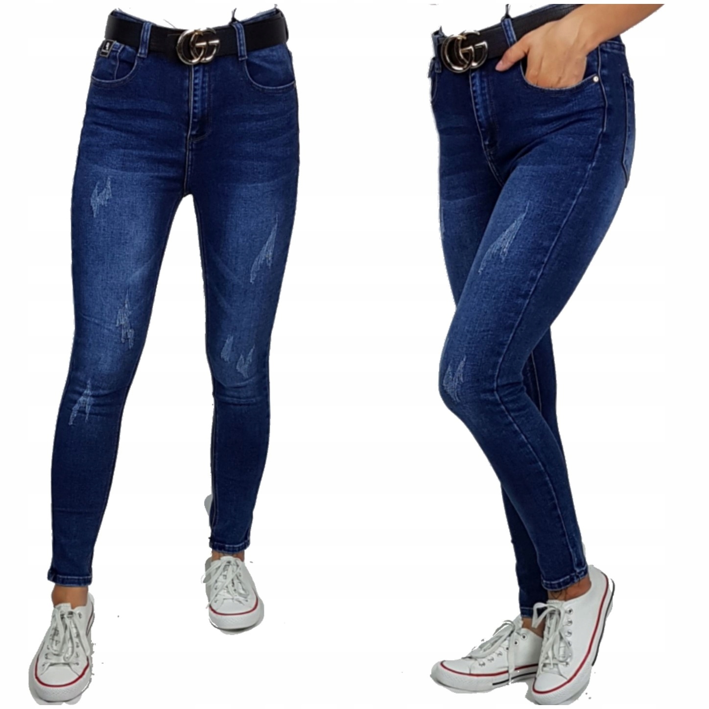 Spodnie Jeansowe Denim Life Z Przetarciami Rozmiar 38