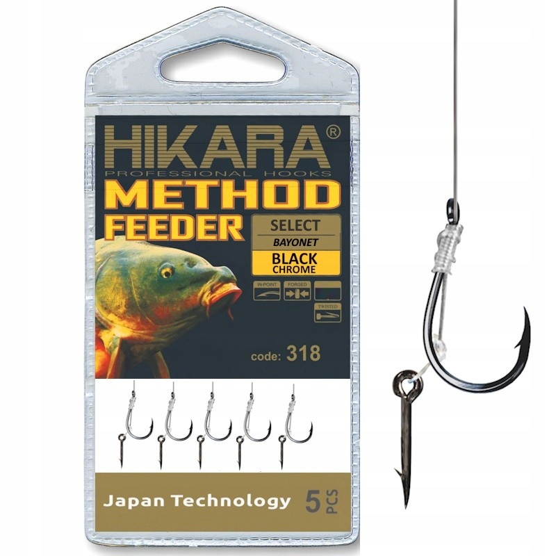 Przypon Method Feeder Traper Hikara Select Bagnet 10cm Nr 8 0.24mm Żyłka 5x