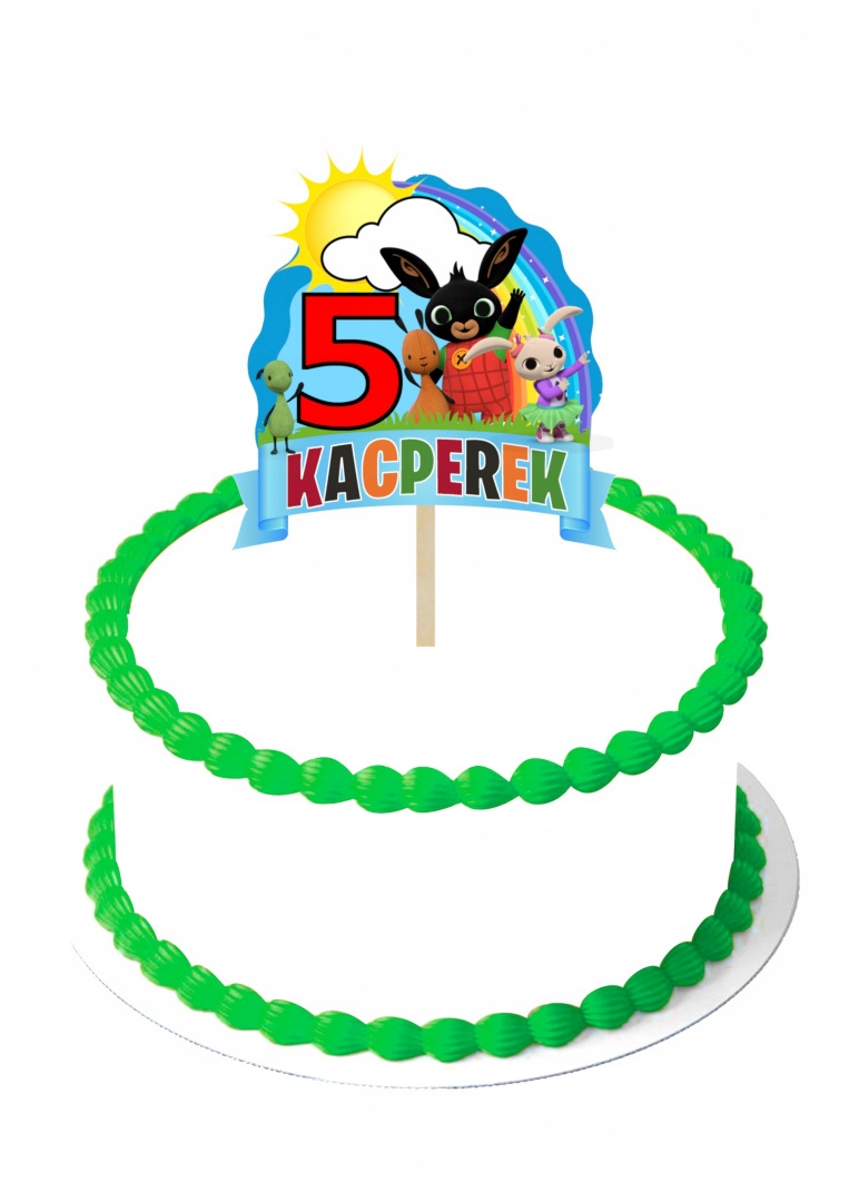 

Duży Topper Dwustronny Królik Bing + Imie + Wiek