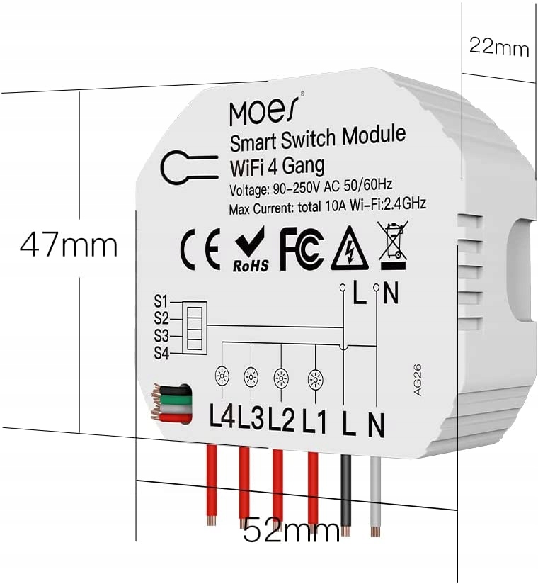 Inteligentny Moduł Przełącznik Światła MOES Marka Moes