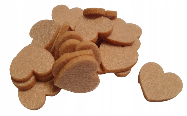 Filc 4mm Filcowe Serce scrapki c. ecru 3cm 20szt
