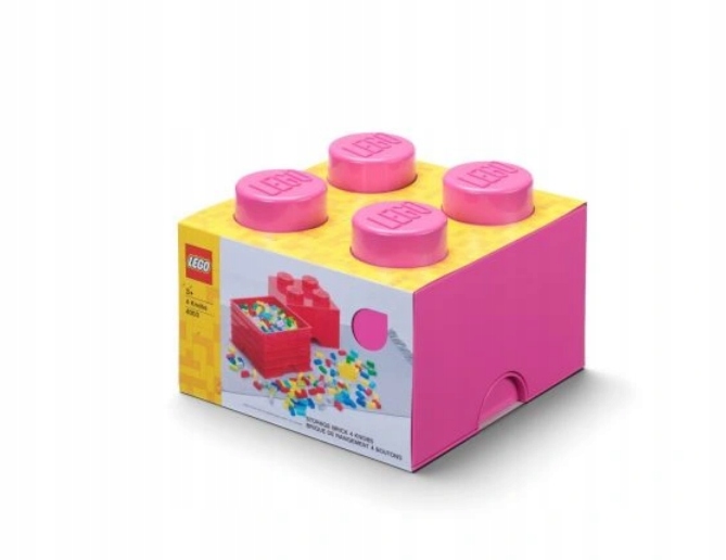 Lego Kontejner Krabička Klocek 4 Růžový 25 cm 40031739