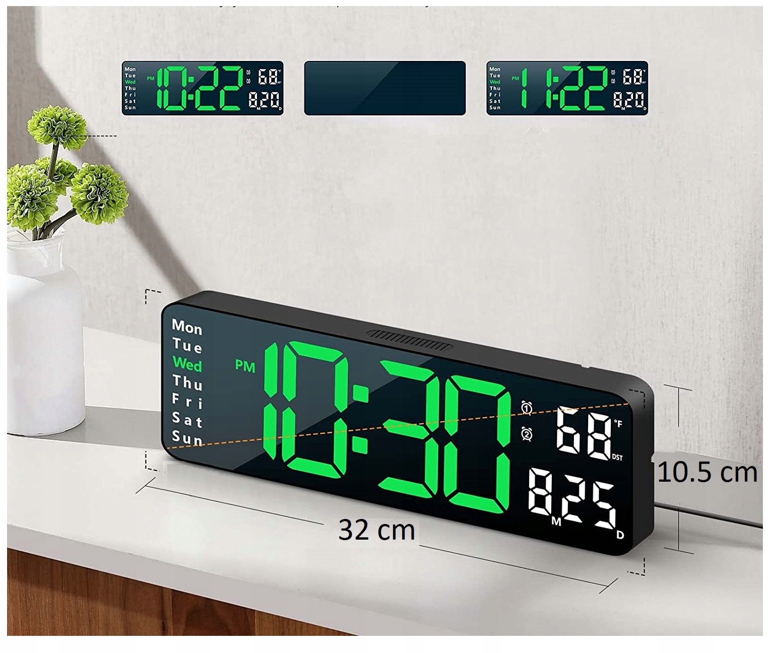 Zegar ścienny Led clock 6629 czarny 32cm Marka bez marki