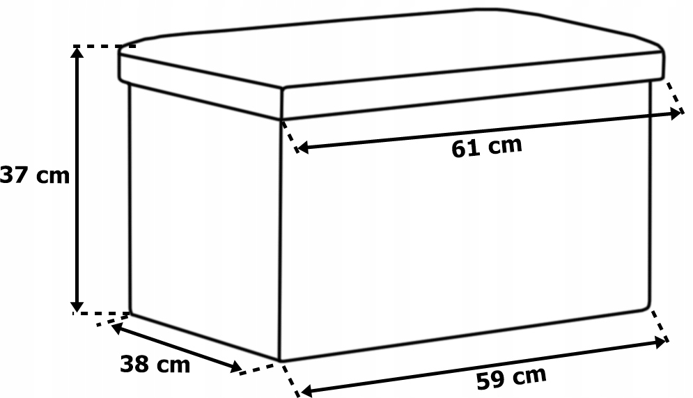 Taburet Diego Šedá XL Úložný Prostor Kontejner Kufříková Skříň