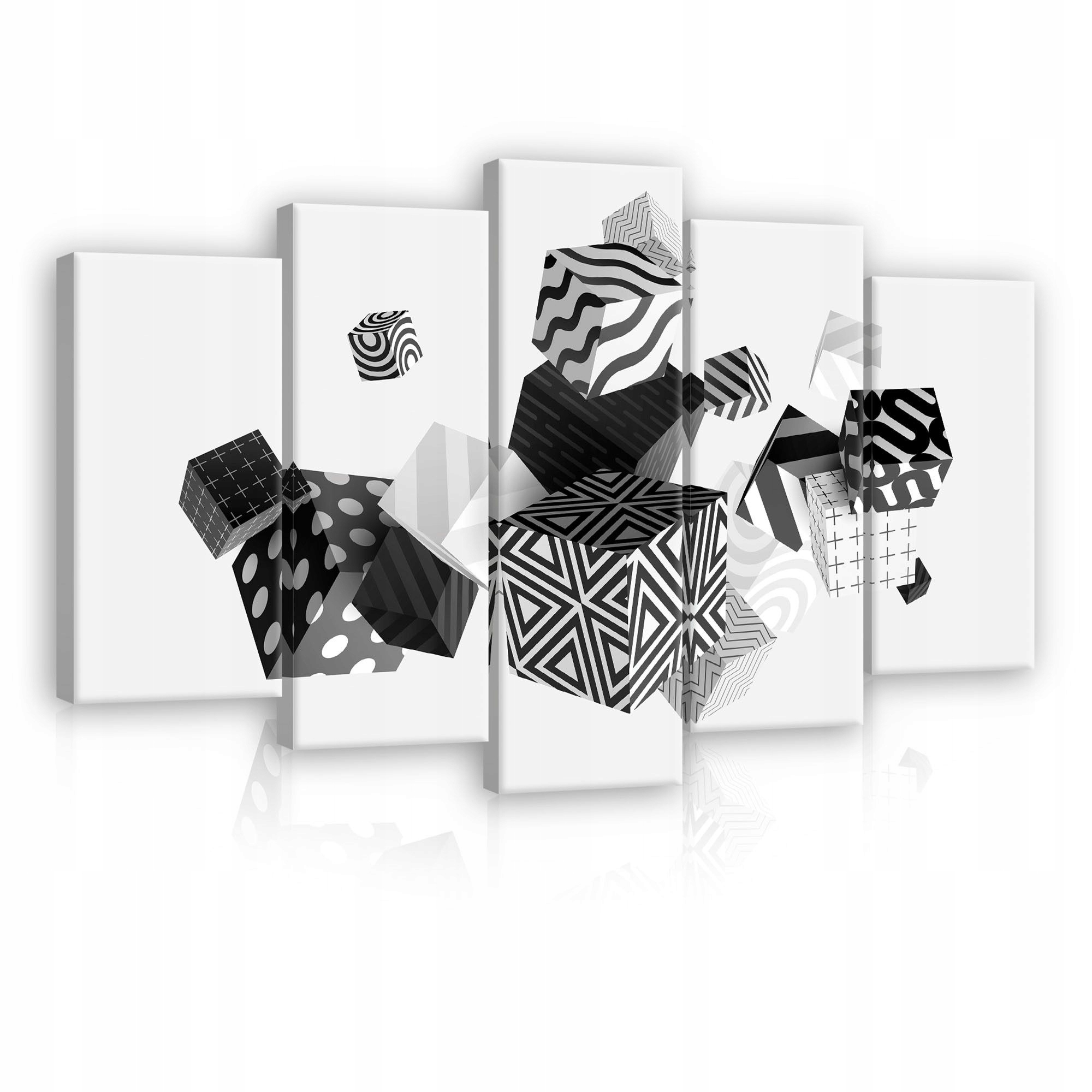 Obraz 100x60 Geometrická abstrakce černobílý minimalismus vzory grafika