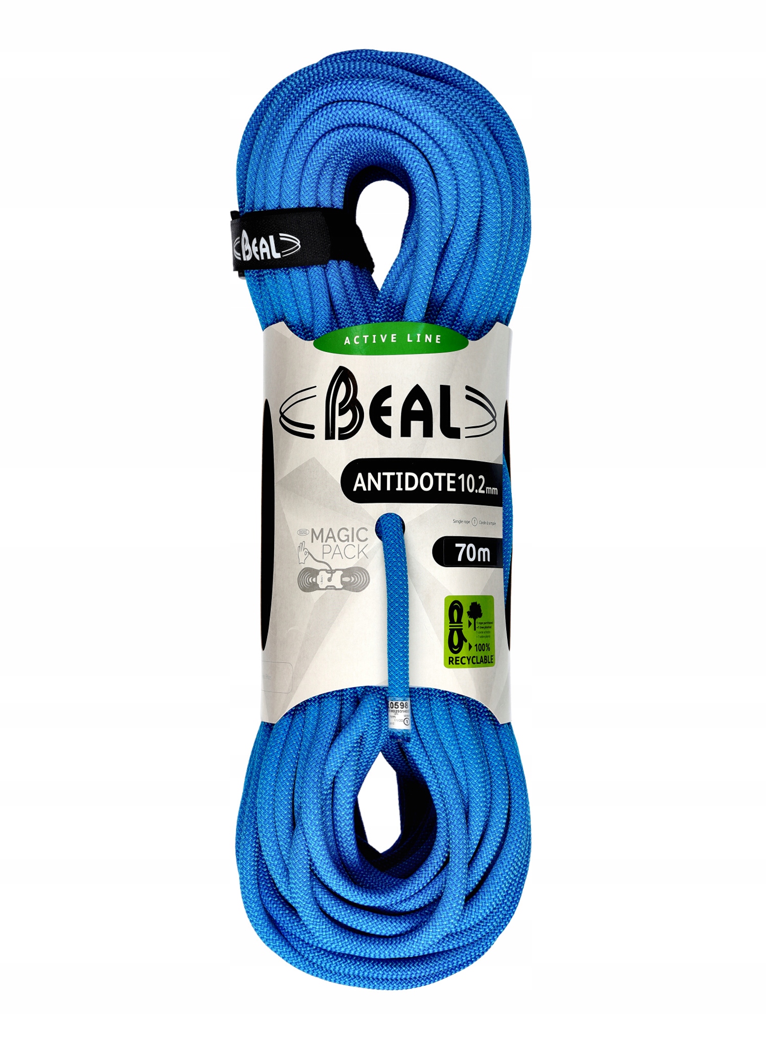 Horolezecké lano Beal Antidote 10,2 mm 70 m solid blue