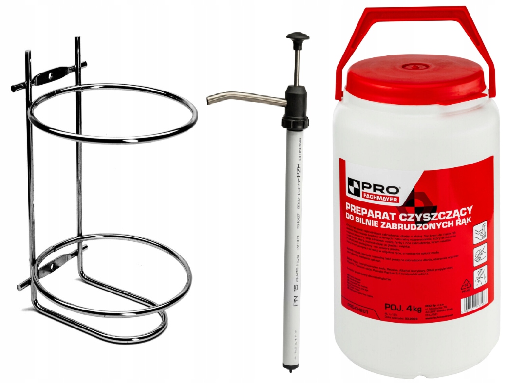 Čistiaci set na ruky Pro Prípravok 4 kg Pumpička Vešiak