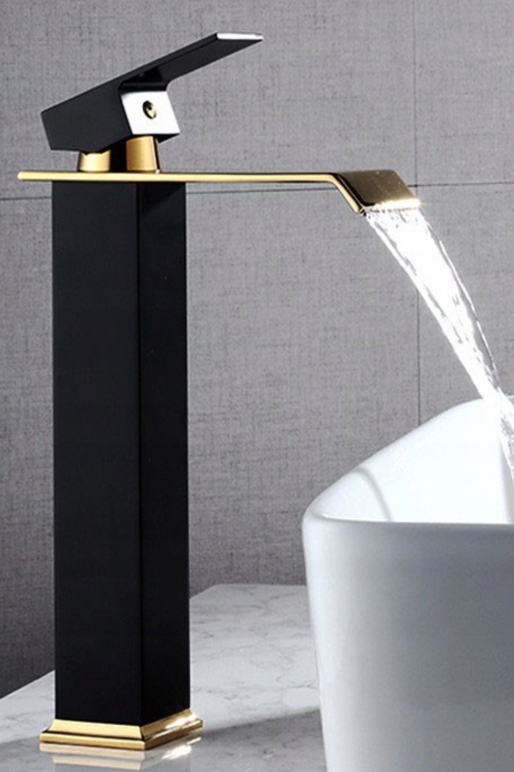 BATERIA UMYWALKOWA STOJĄCA NABLATOWA KRAN DO UMYWALKI MOSIĄDZ CZARNO ZŁOTA Marka Ari