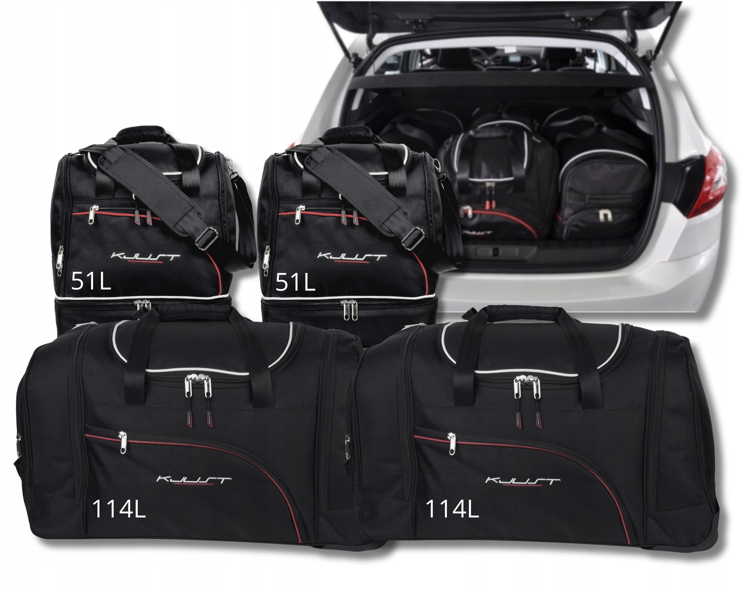 Sada tašiek Kjust do kufra Peugeot 308 Hatchback 2013-2021 4 ks