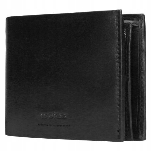 Portfel Męski Skórzany poziomy solidny Skóra Naturalna Rfid czarny Wojas