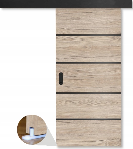 DRZWI PRZESUWNE BLACK LINE SYSTEM PRZESUWNY ZESTAW Szerokość drzwi 86 cm