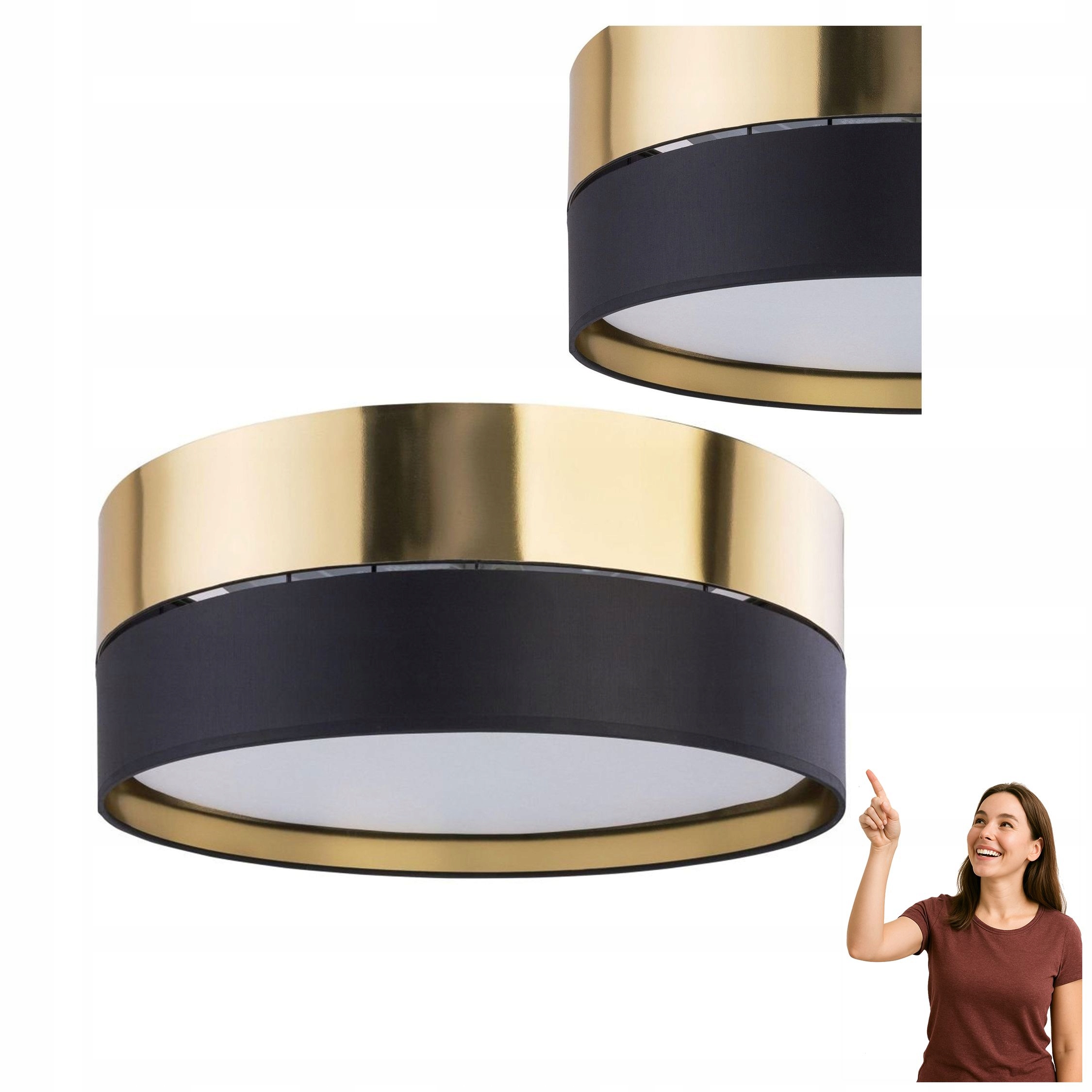 Stropná lampa Hilton Black/gold 450 4180 Tk Lighting