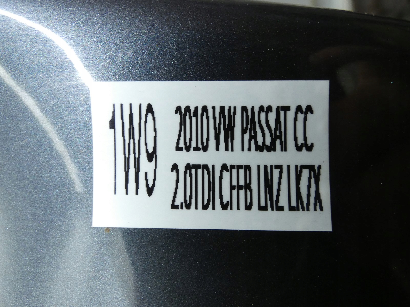 trunk door cover boot rear part rear VW PASSAT CC LK7X